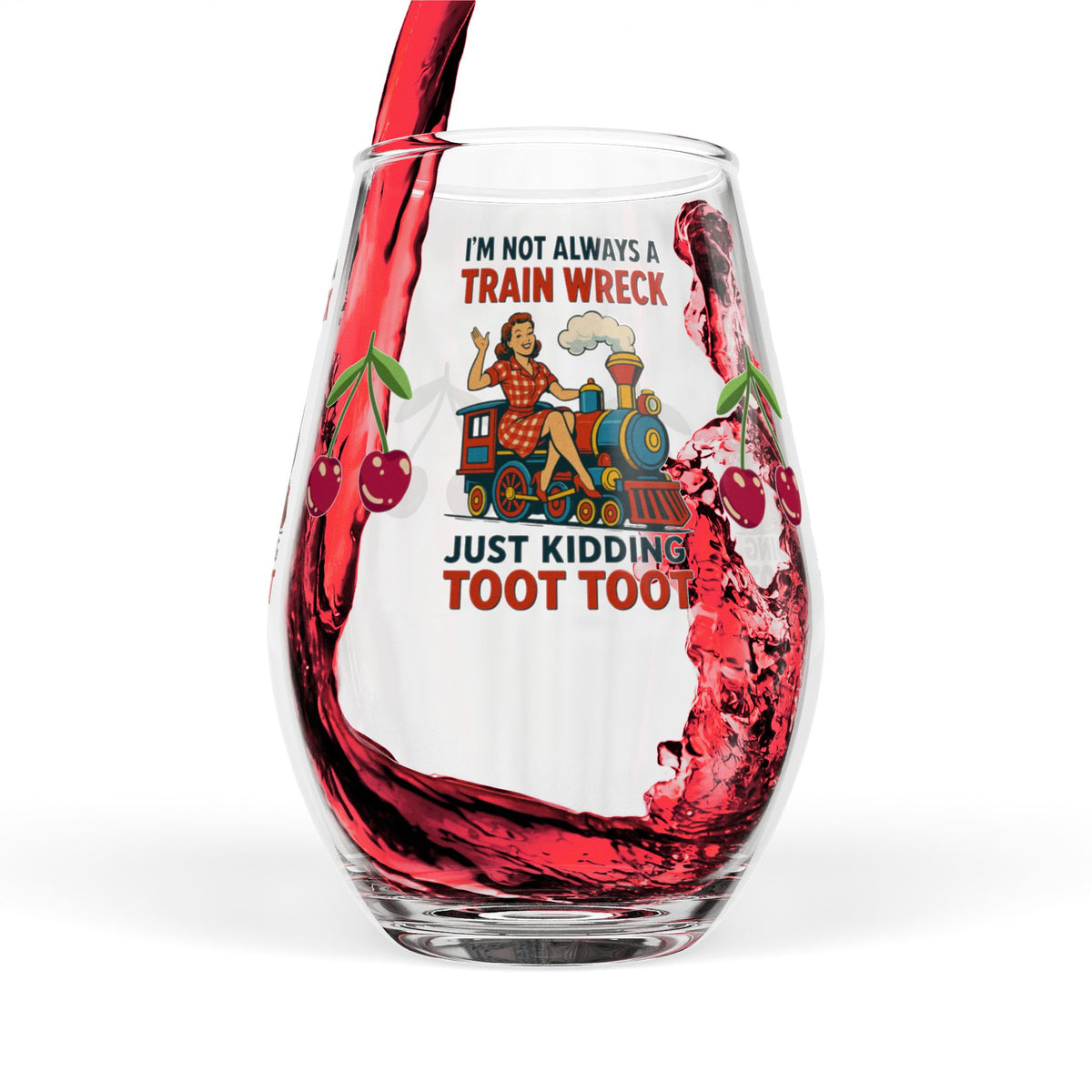 Humorous Retro Novelty Wine Tumbler Stemless Wine Glass