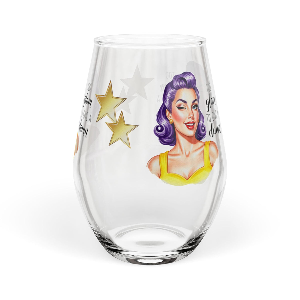 Funny Vintage "No Man Can Give a Woman" Wine Glass