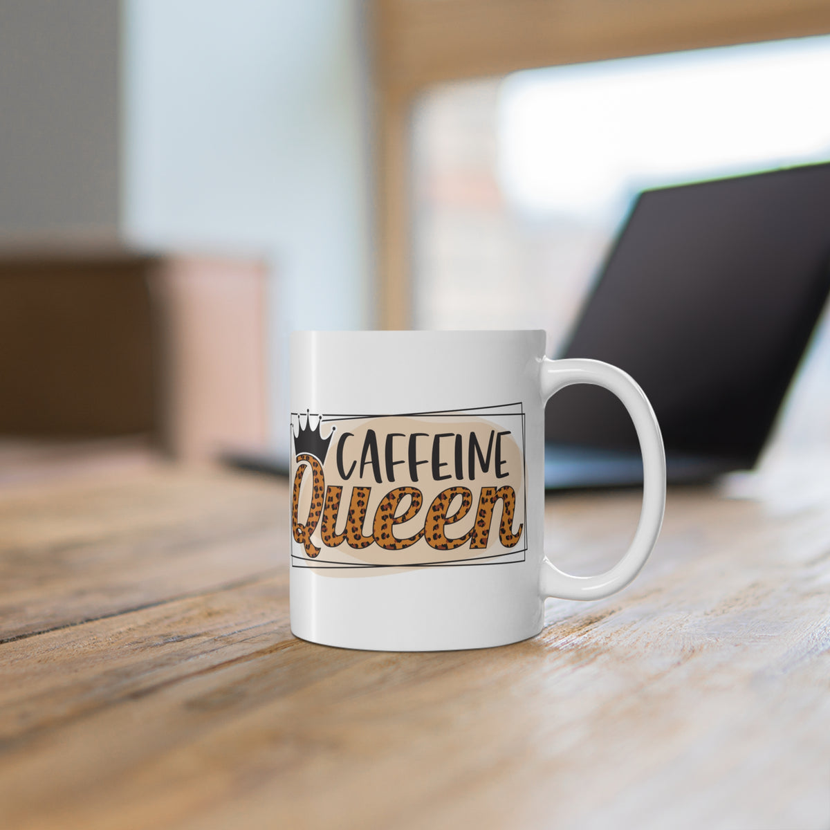 Caffeine Queen Leopard Print Mug