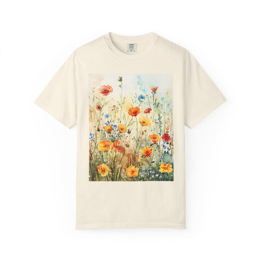 Floral Meadow T-Shirt Watercolor Wildflower Graphic Tee