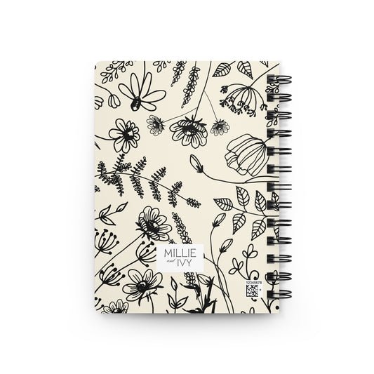 Cream Botanical Floral Notes Spiral Journal Gift