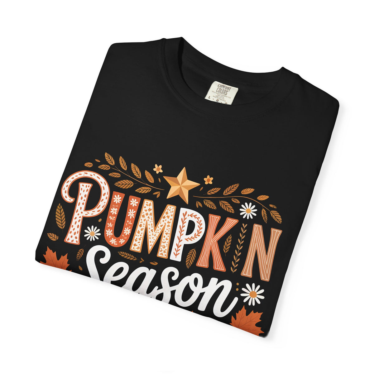 Pumpkin Season T-Shirt — Fall Leaves & Cozy Autumn Graphic Tee