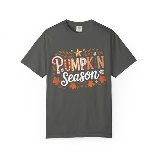 Pumpkin Season T-Shirt — Fall Leaves & Cozy Autumn Graphic Tee
