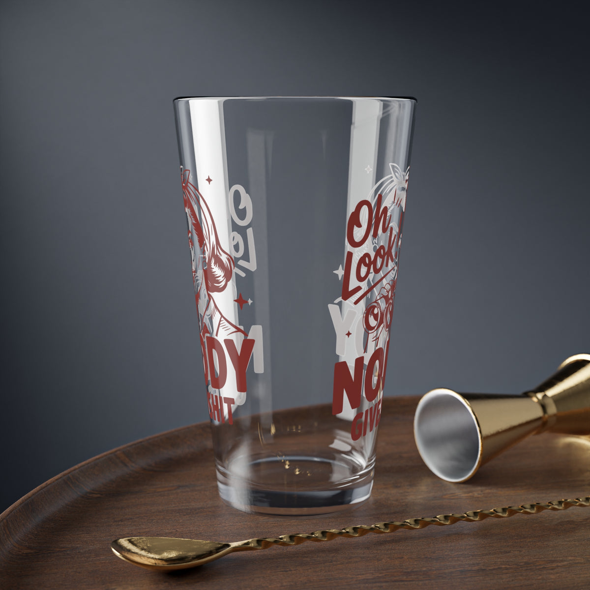 Funny Vintage "Nobody Gives a Sh*t" Mixing Glass (16oz.)