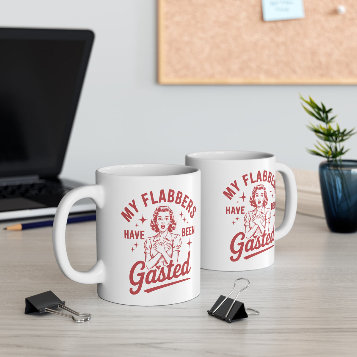 Funny Vintage "My Flabbers Have Been Gasted" Mug