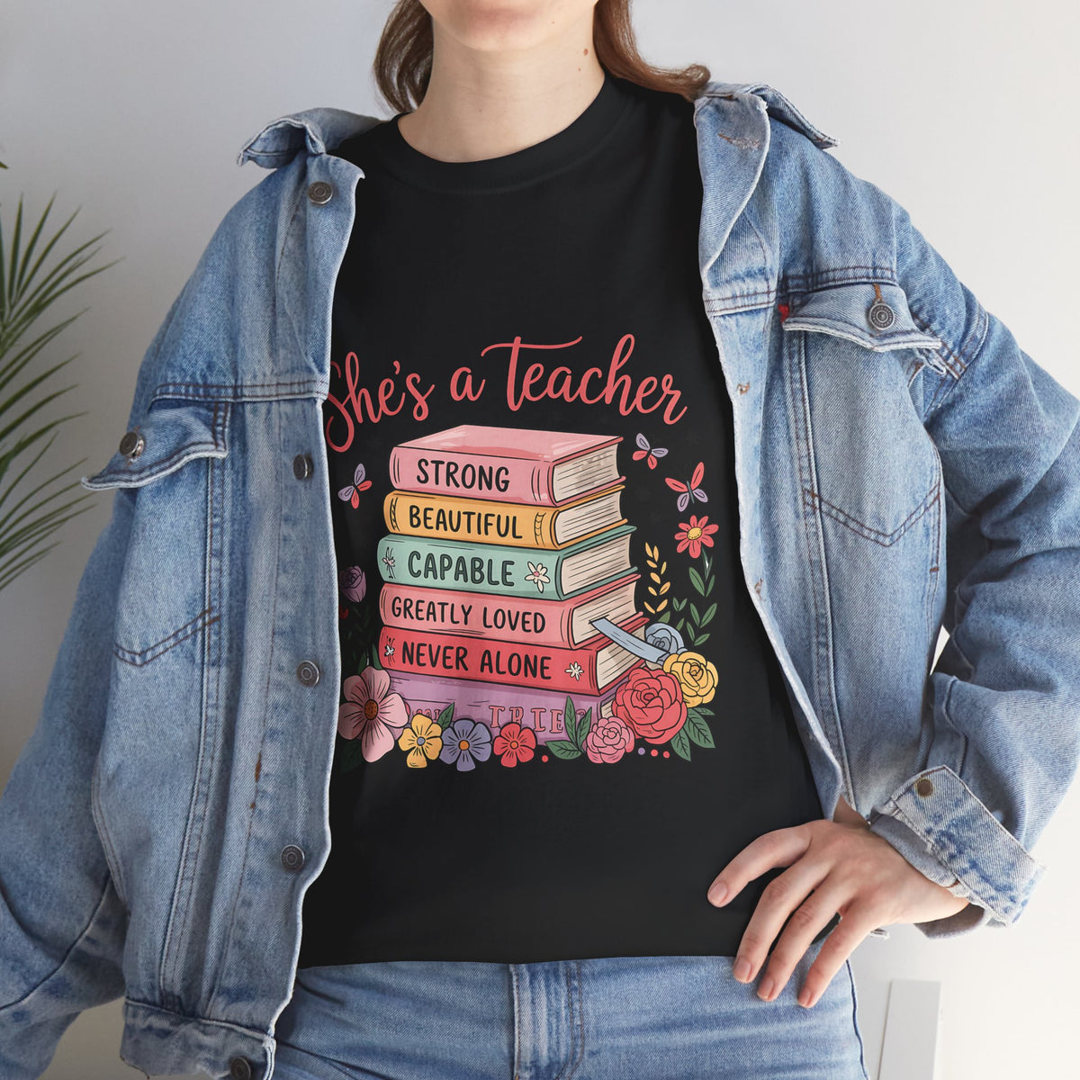 "She's a Teacher" Unisex Heavy Cotton Tee