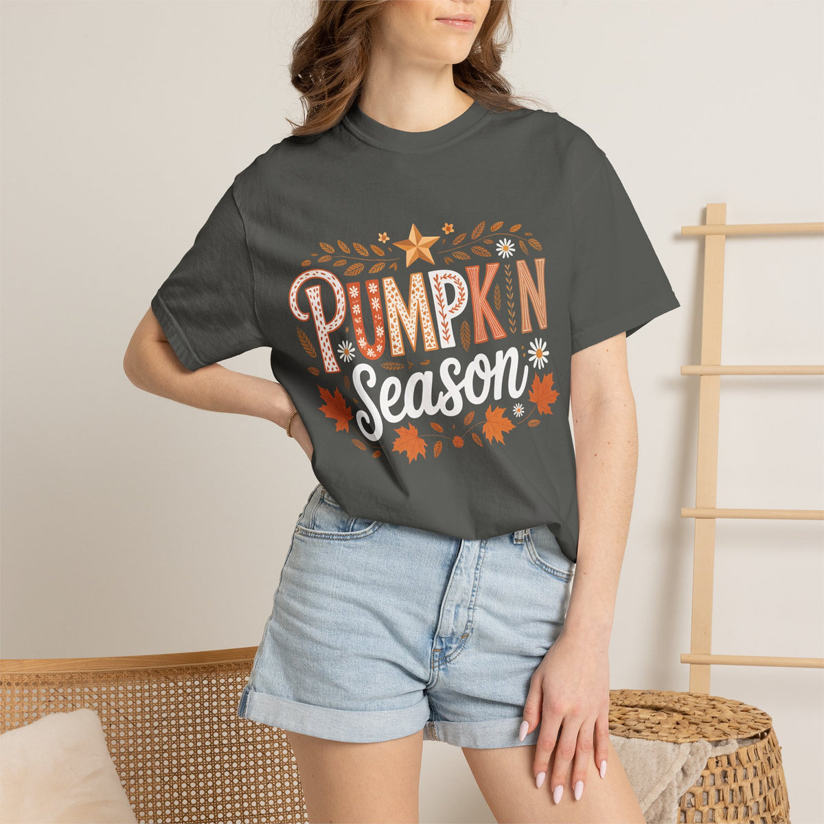 Pumpkin Season T-Shirt — Fall Leaves & Cozy Autumn Graphic Tee