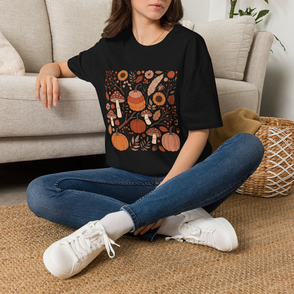 Colorful Autumn Harvest Graphic T-Shirt