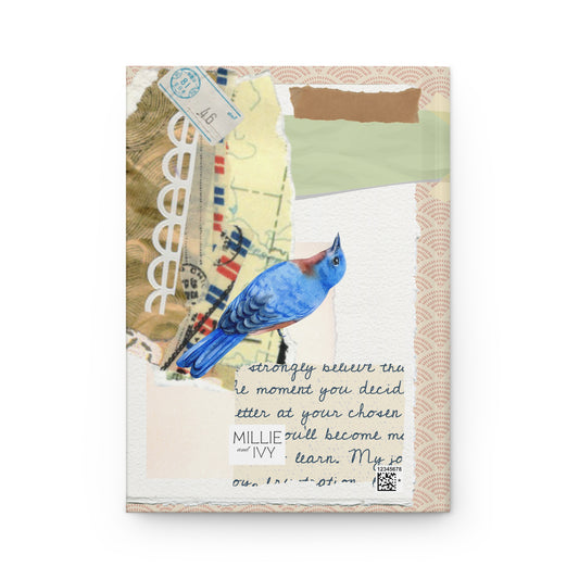 Bluebird Collage Hardcover Journal Gift