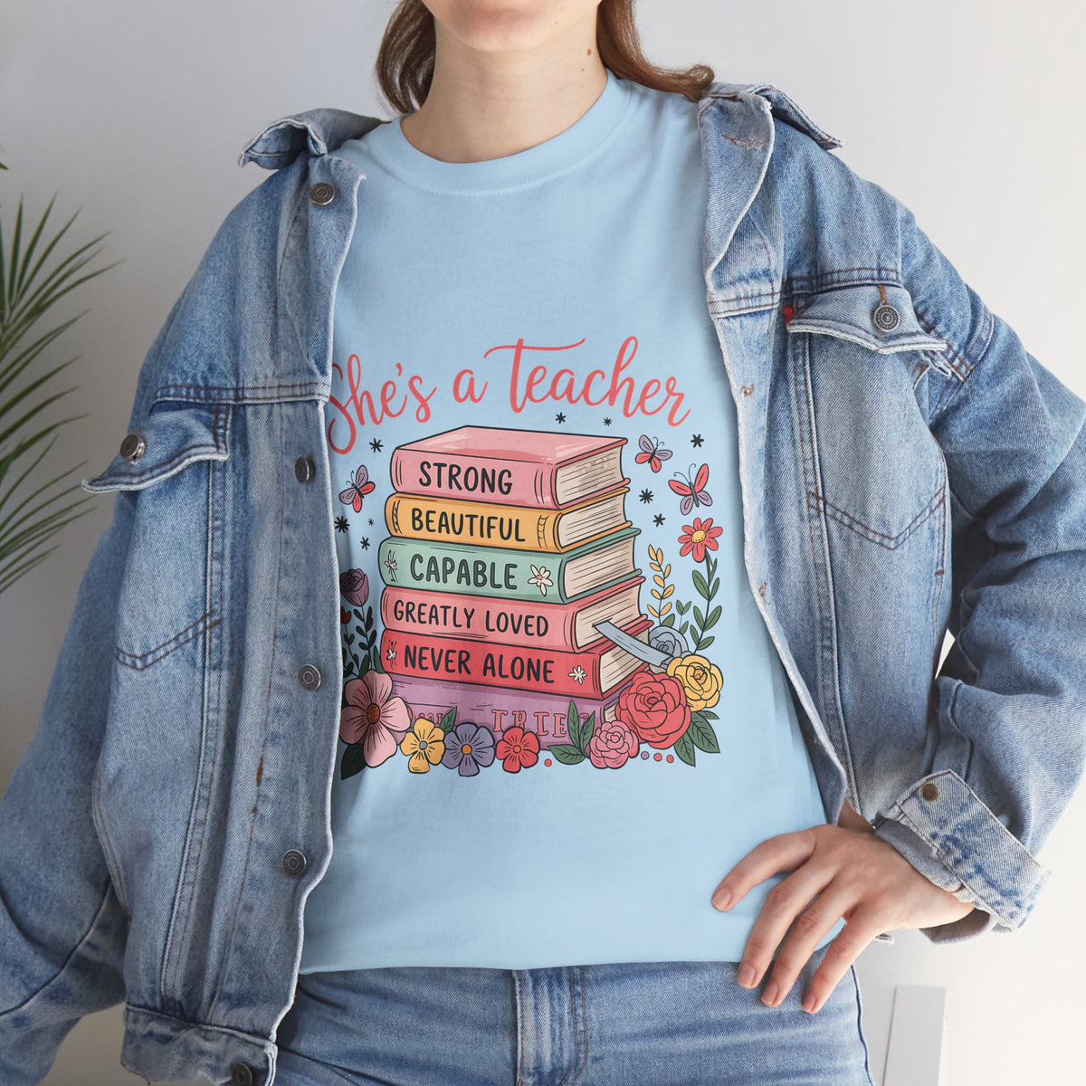 "She's a Teacher" Unisex Heavy Cotton Tee