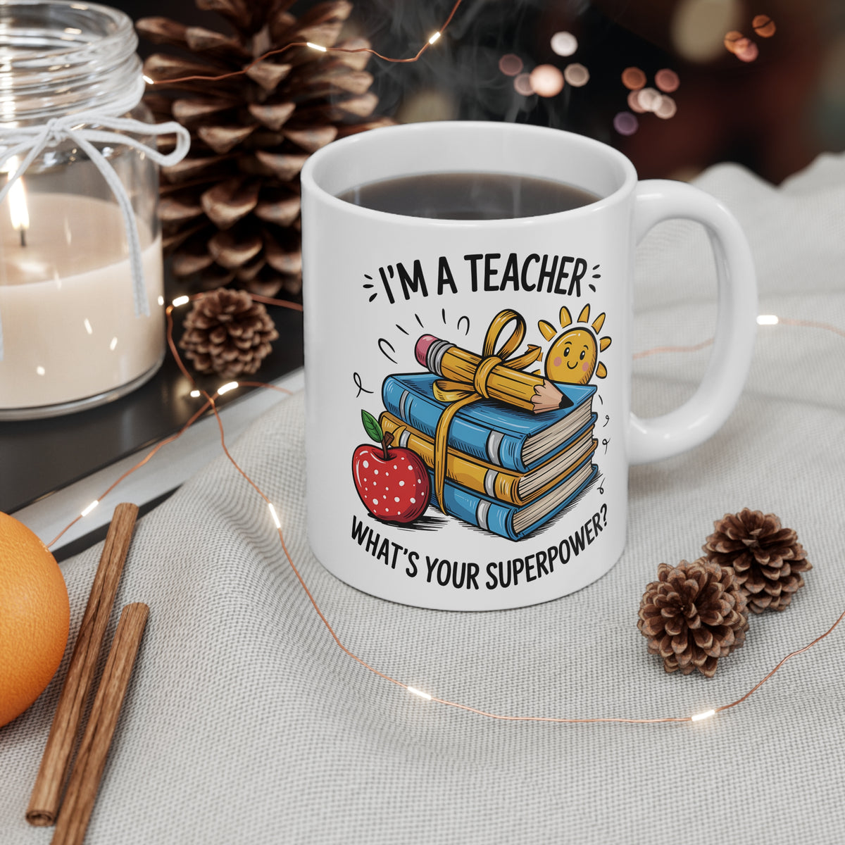 "I'm a Teacher, What's Your Superpower?" Mug