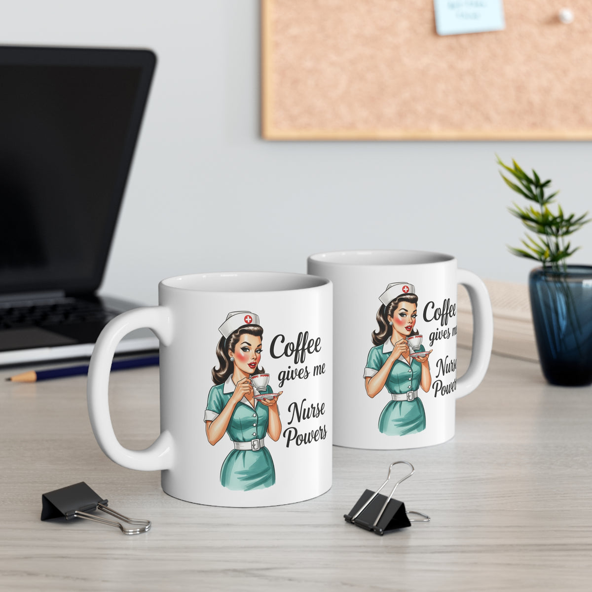 Vintage “Coffee Gives Me Nurse Powers” Mug