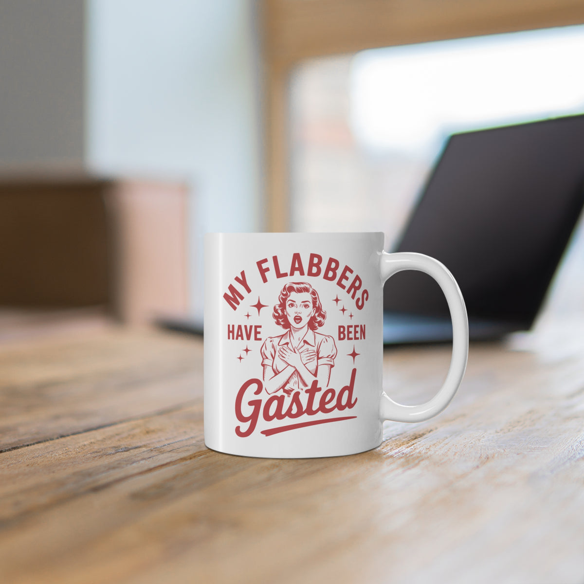 Funny Vintage "My Flabbers Have Been Gasted" Mug