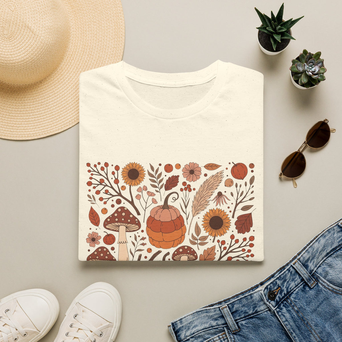 Colorful Autumn Harvest Graphic T-Shirt