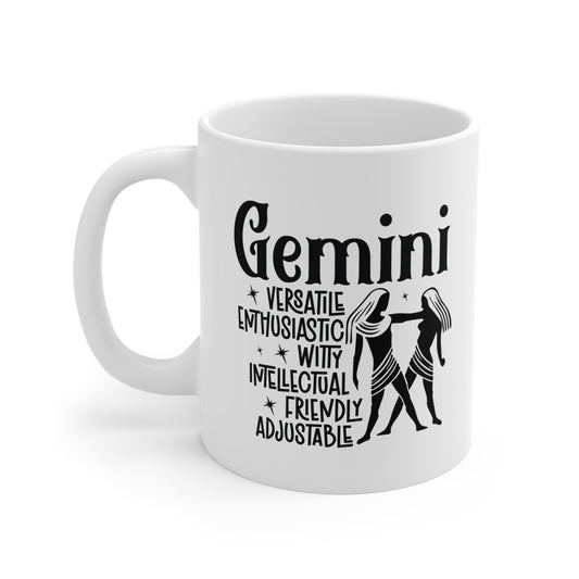 Gemini Zodiac Mug Black White Collector Gift