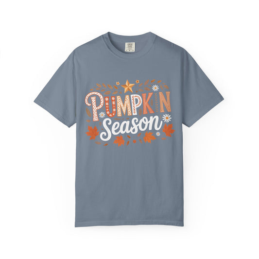 Pumpkin Season T-Shirt — Fall Leaves & Cozy Autumn Graphic Tee