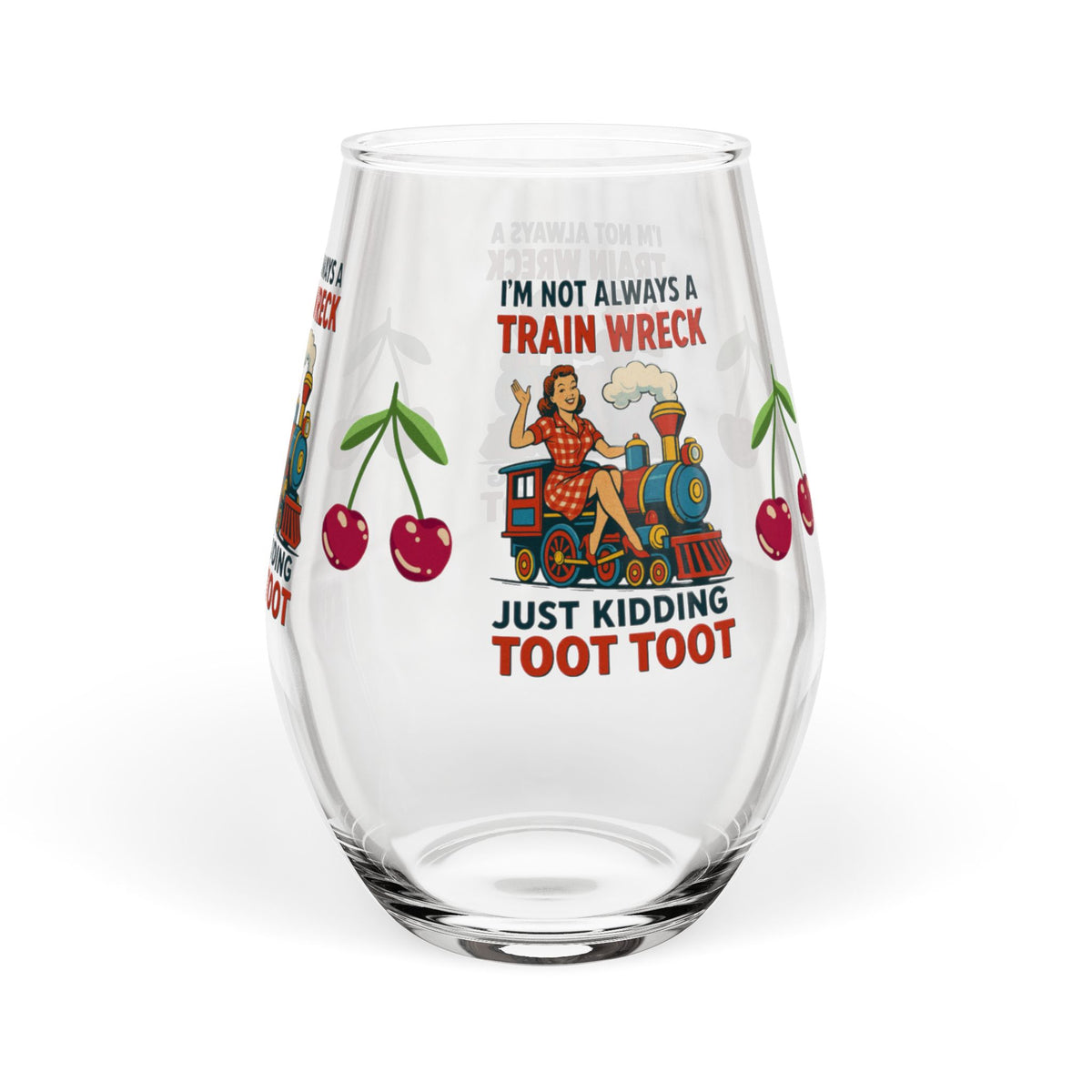 Humorous Retro Novelty Wine Tumbler Stemless Wine Glass