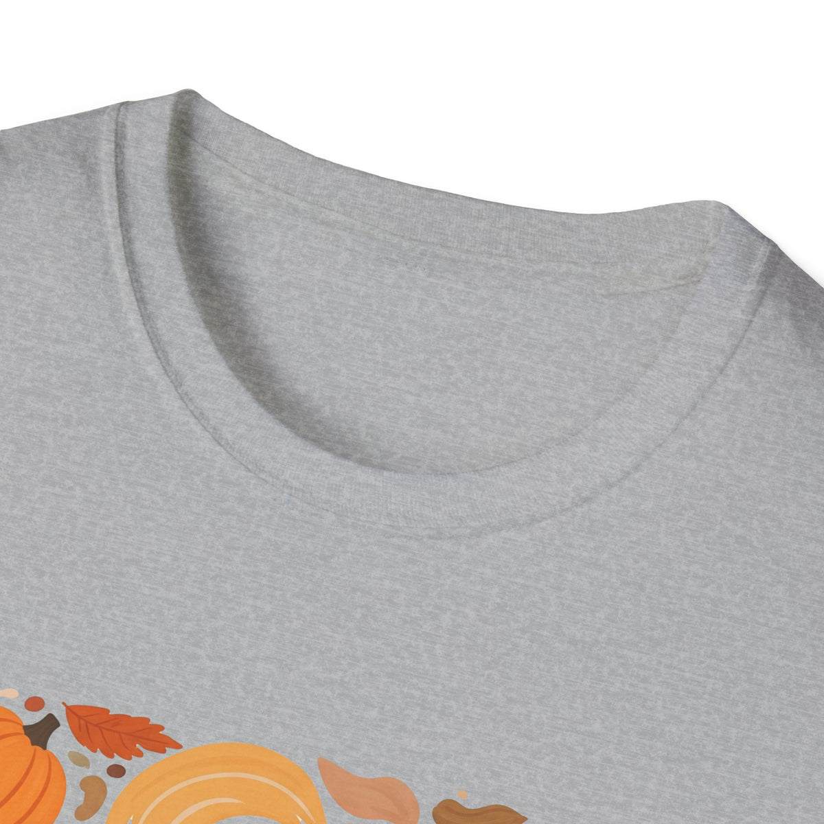 Graphic Autumn Harvest T-Shirt — Fall Leaves & Pumpkins Floral Tee