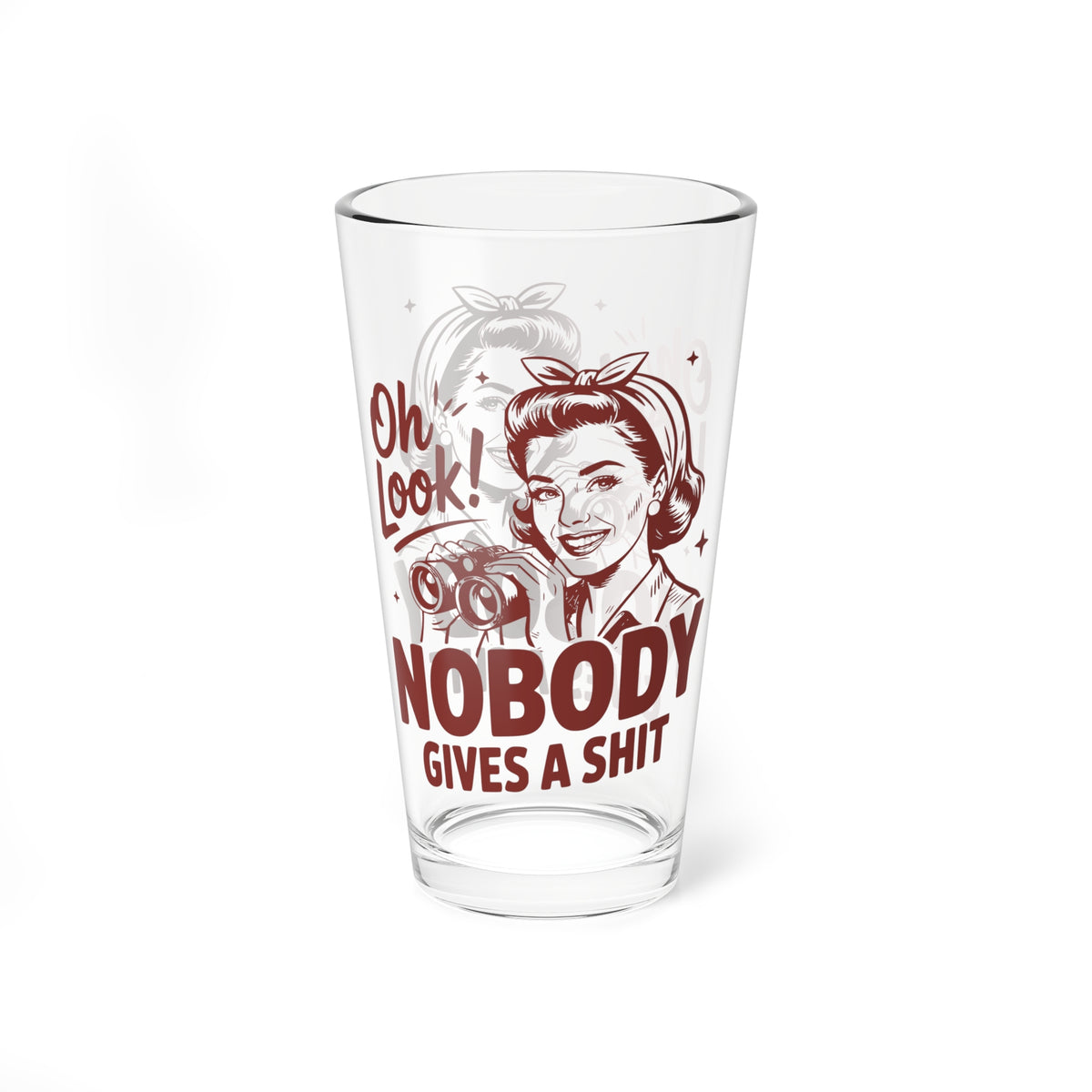 Funny Vintage "Nobody Gives a Sh*t" Mixing Glass (16oz.)