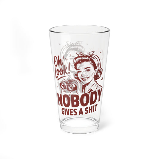 Funny Vintage "Nobody Gives a Sh*t" Mixing Glass (16oz.)