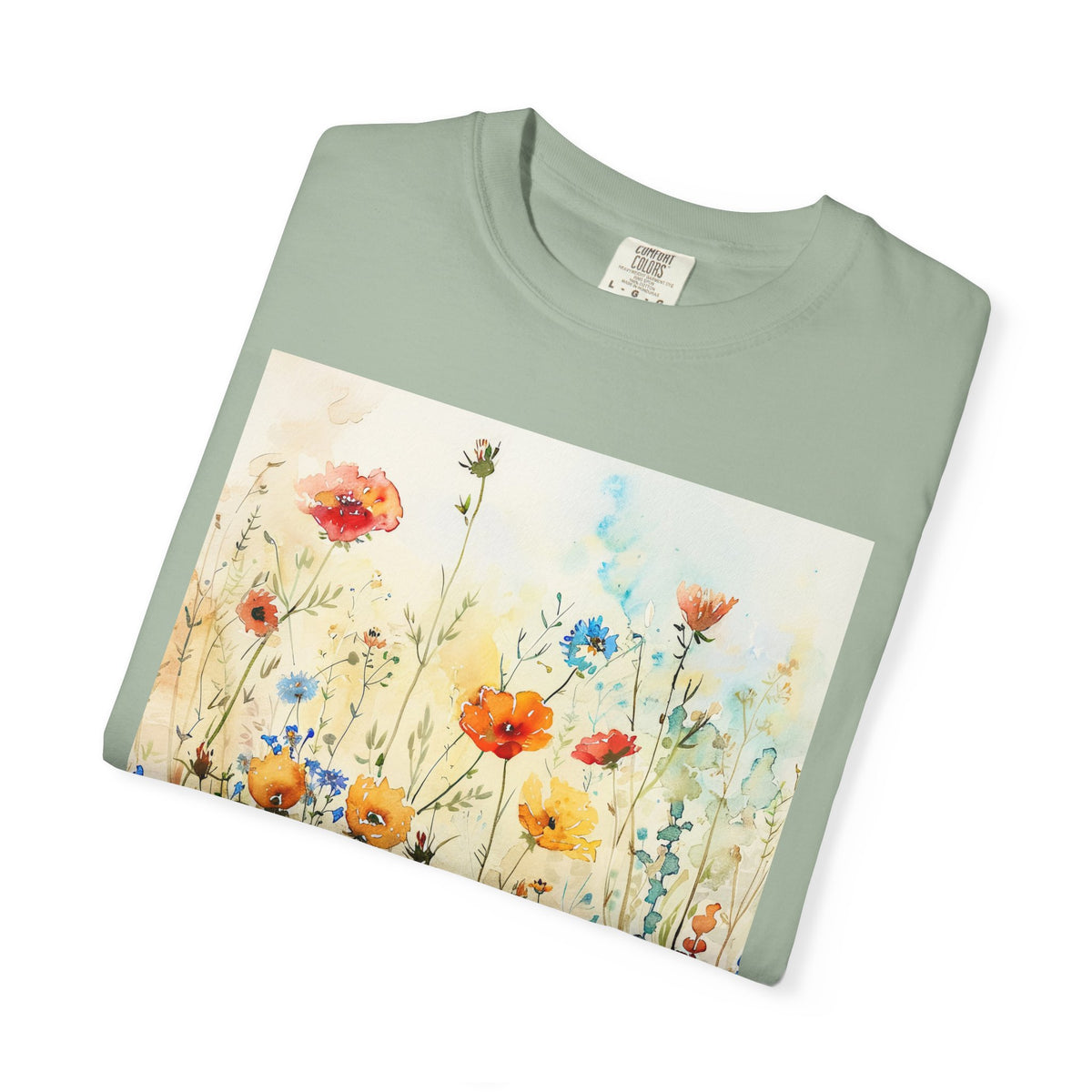 Floral Meadow T-Shirt  Watercolor Wildflower Graphic Tee