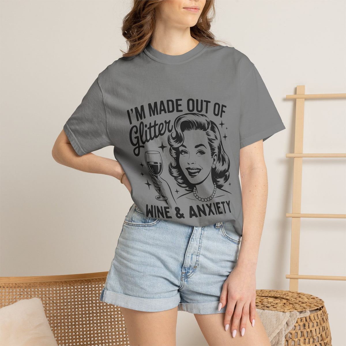 Funny Anxiety Retro Graphic T-shirt