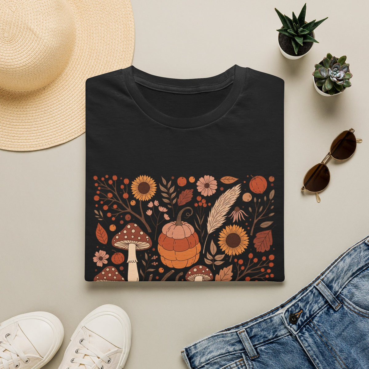 Colorful Autumn Harvest Graphic T-Shirt