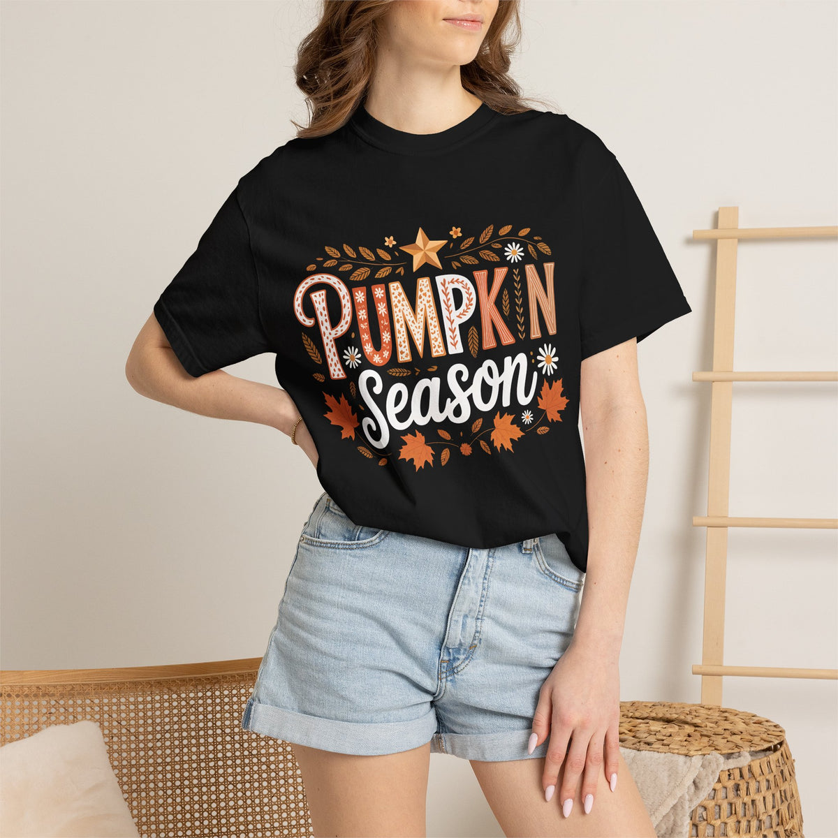 Pumpkin Season T-Shirt — Fall Leaves & Cozy Autumn Graphic Tee