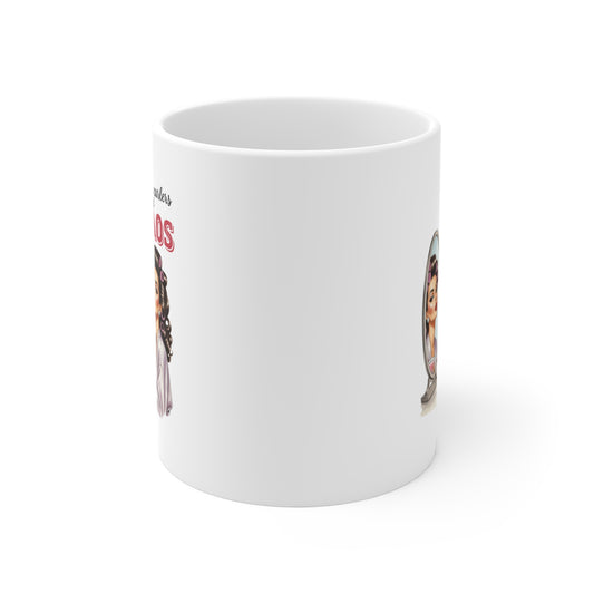 Funny Vintage "Caffeine, Curlers, and CHAOS" Mug