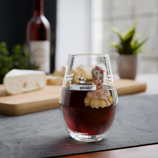 Funny Vintage "Well, That Escalated Quickly" Wine Glass