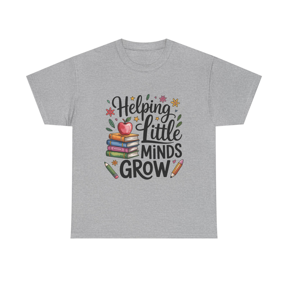 "Helping Little Minds Grow" Teacher Unisex Heavy Cotton Tee