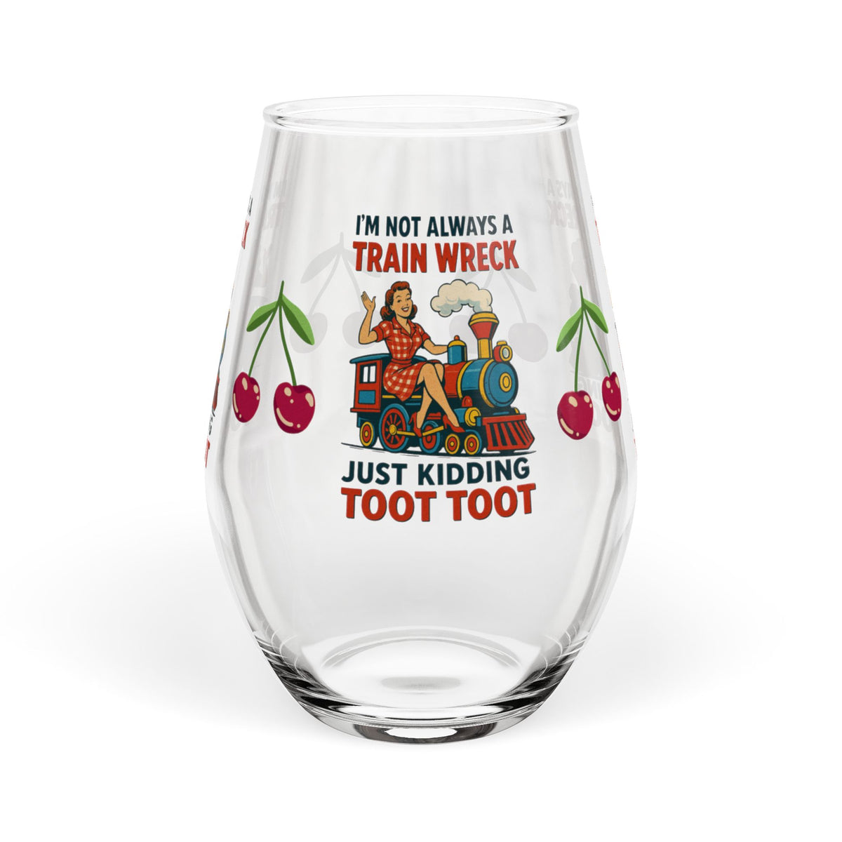 Humorous Retro Novelty Wine Tumbler Stemless Wine Glass