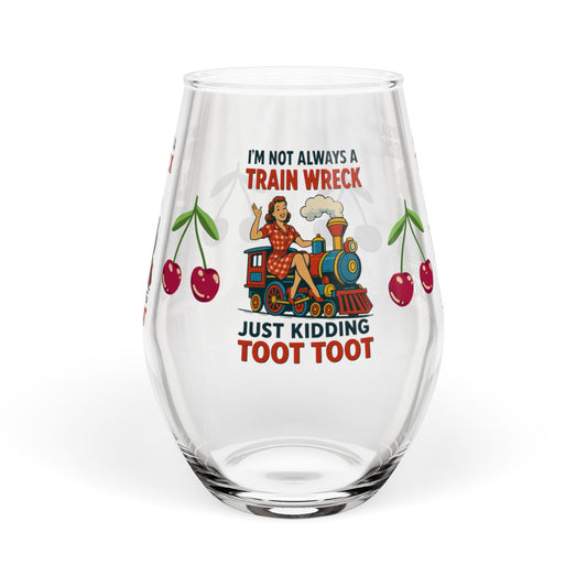 Humorous Retro Novelty Wine Tumbler Stemless Wine Glass