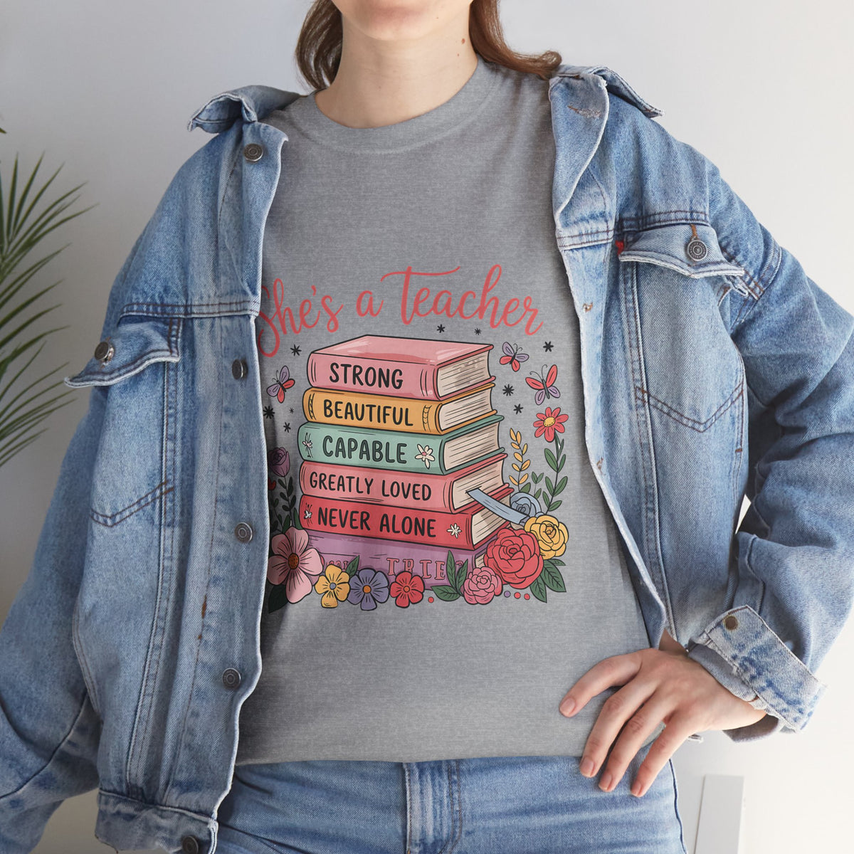 "She's a Teacher" Unisex Heavy Cotton Tee