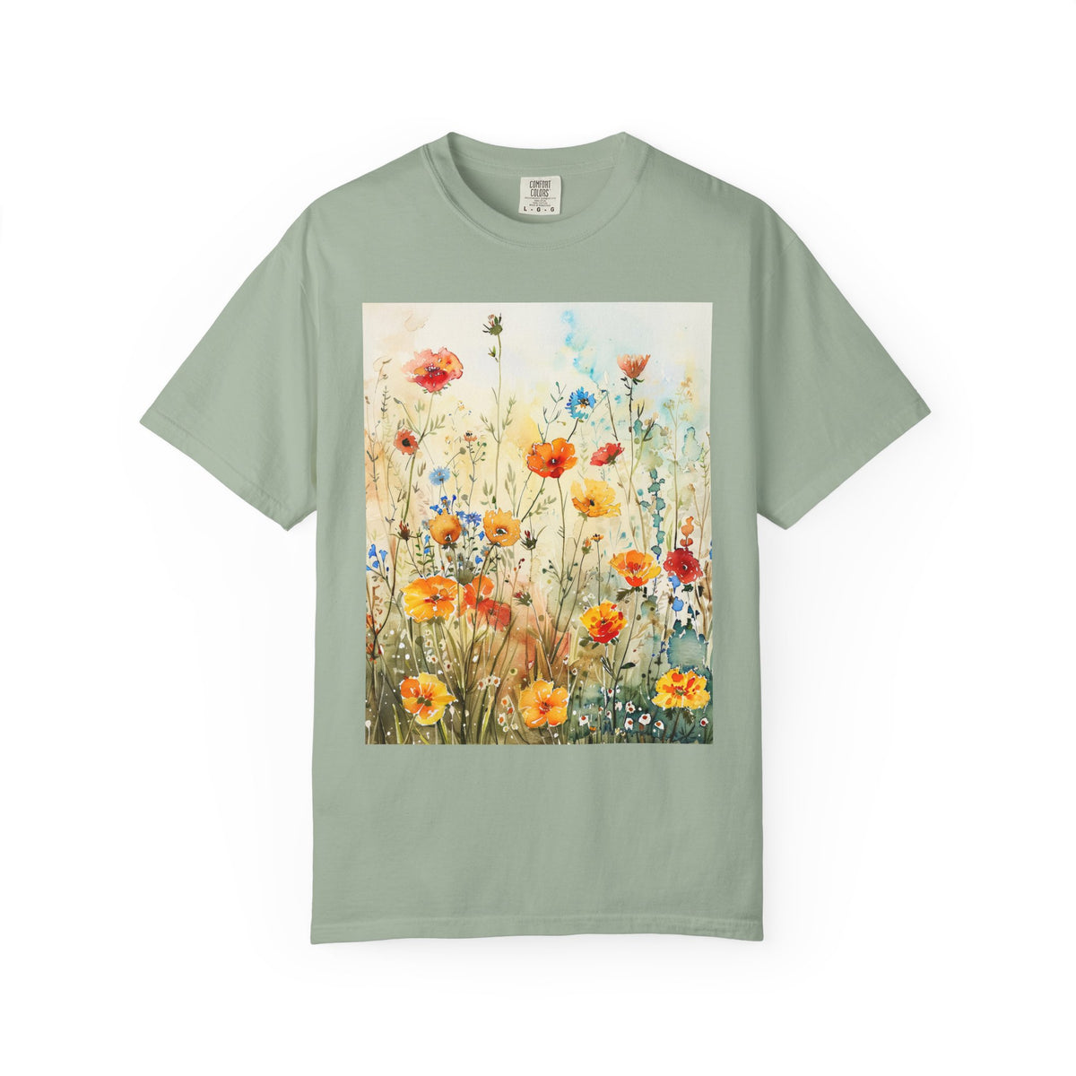 Floral Meadow T-Shirt  Watercolor Wildflower Graphic Tee