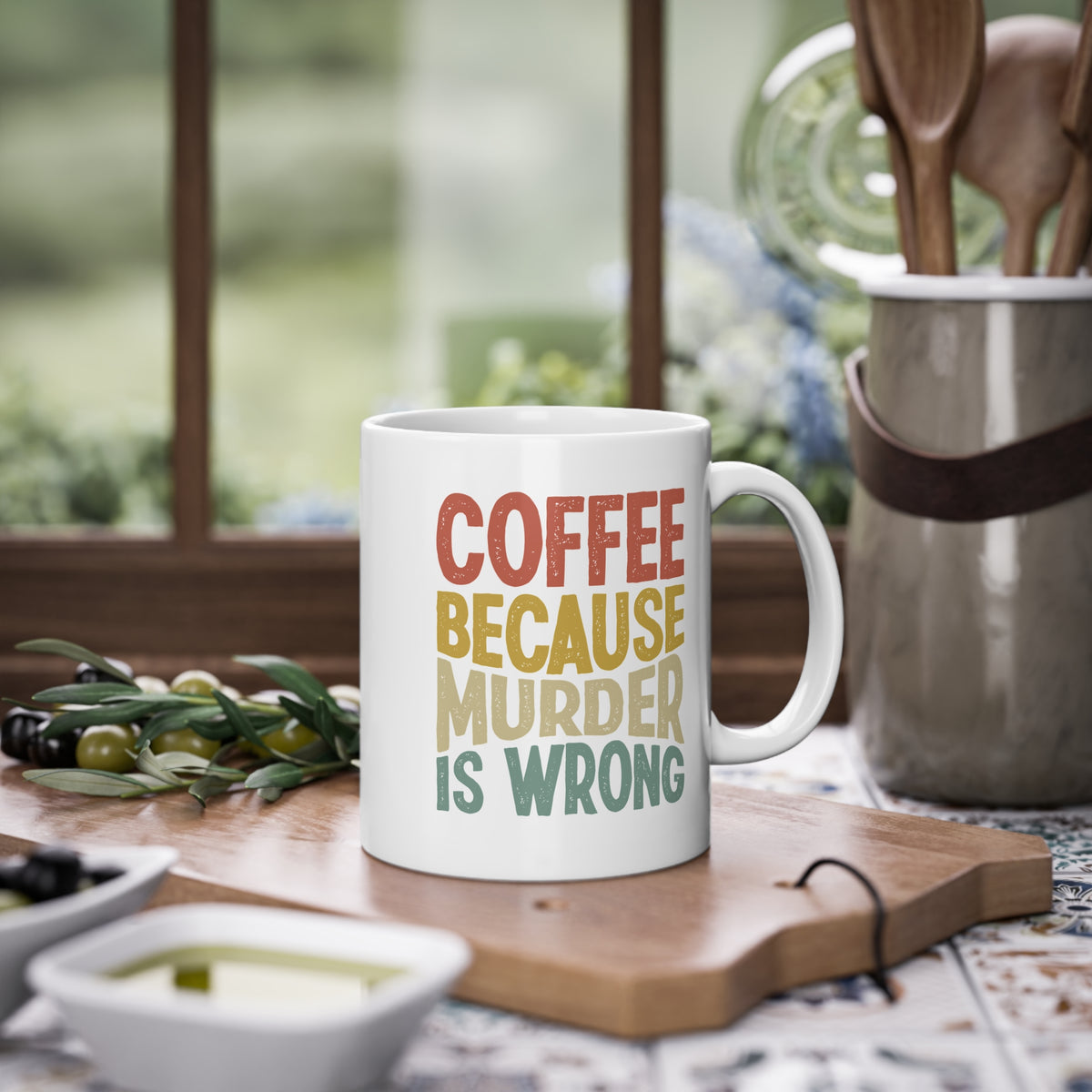"Coffee Because Murder is Wrong" Mug