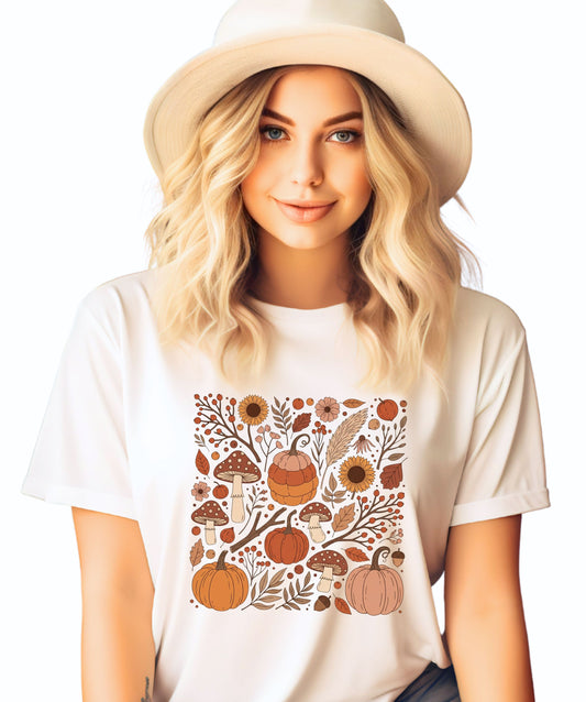 Colorful Autumn Harvest Graphic T-Shirt
