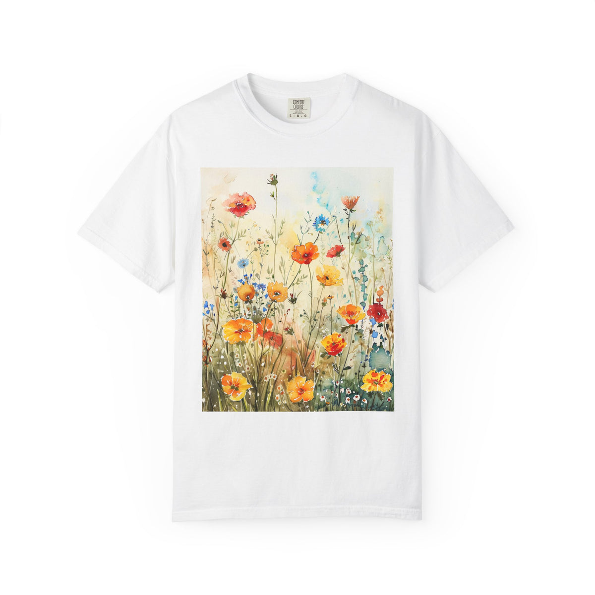 Floral Meadow T-Shirt  Watercolor Wildflower Graphic Tee