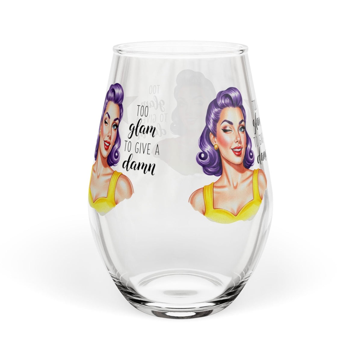 Funny Vintage "No Man Can Give a Woman" Wine Glass