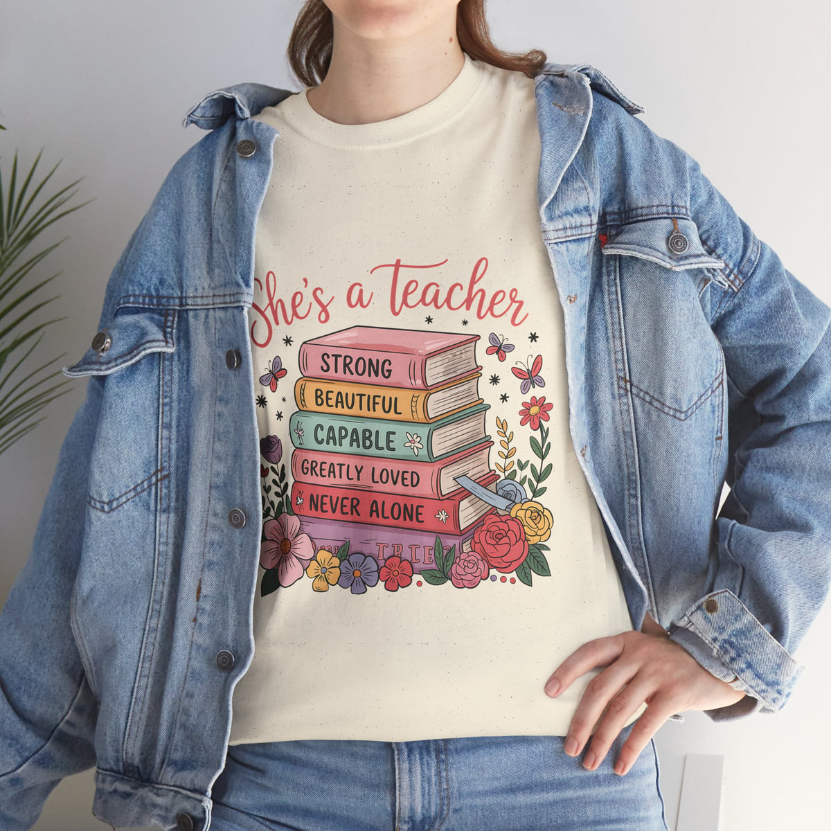 "She's a Teacher" Unisex Heavy Cotton Tee