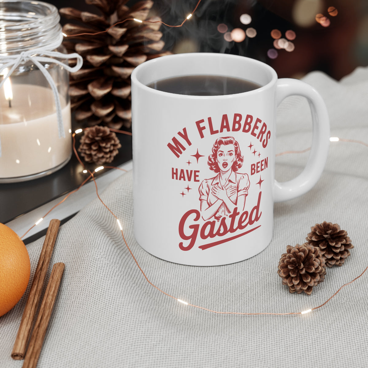 Funny Vintage "My Flabbers Have Been Gasted" Mug