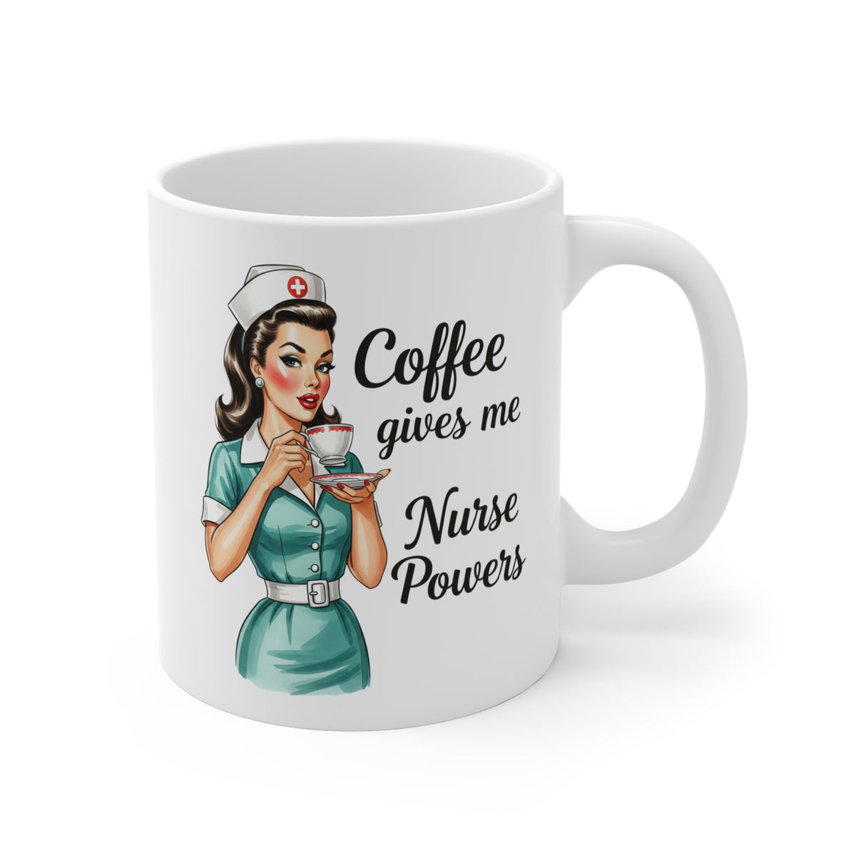 Vintage “Coffee Gives Me Nurse Powers” Mug