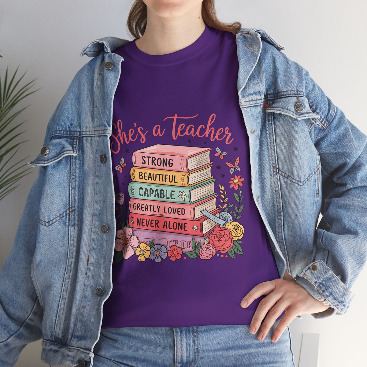 "She's a Teacher" Unisex Heavy Cotton Tee