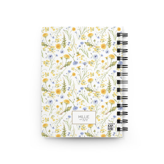 Floral Wildflower "Write It All Down" Spiral Journal Gift