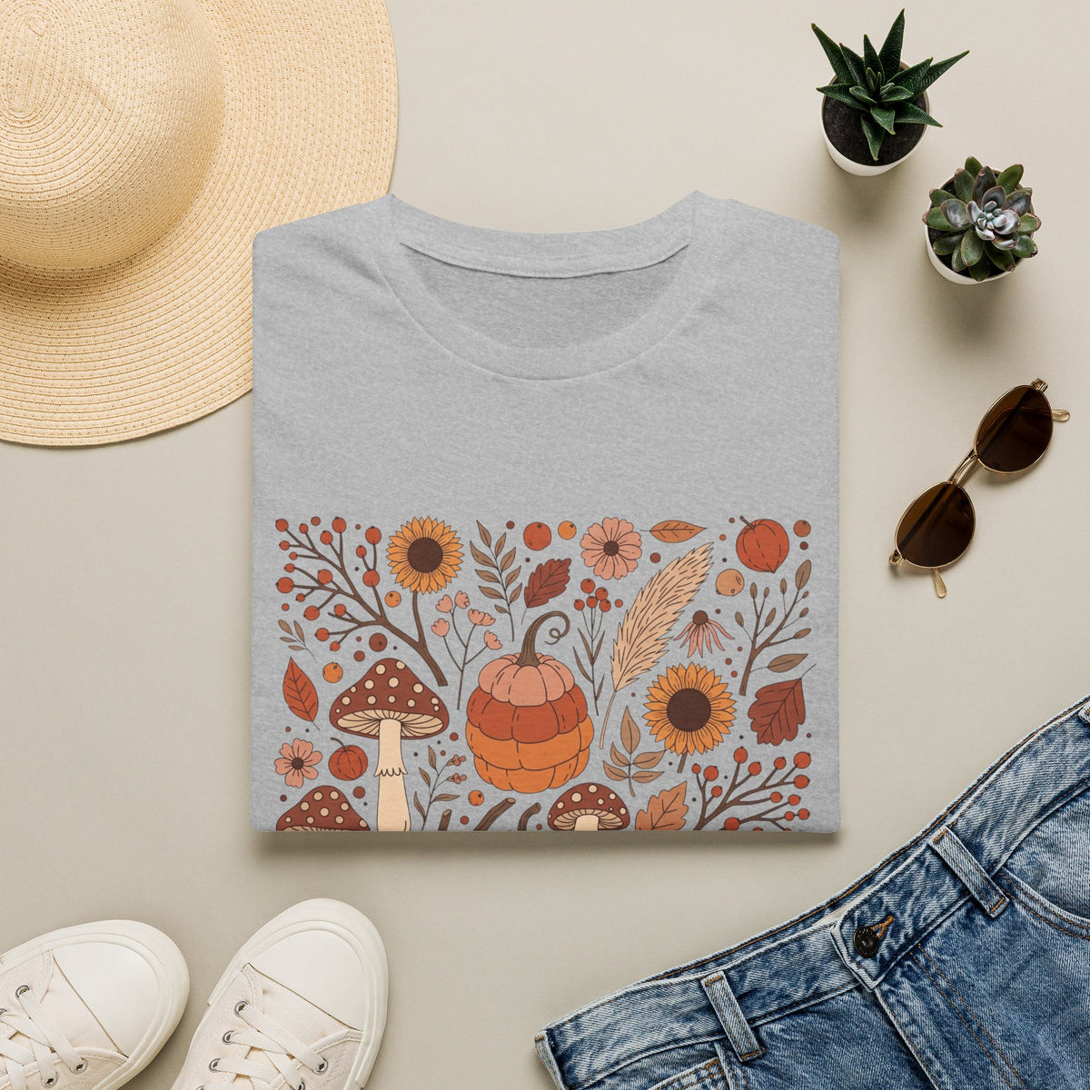 Colorful Autumn Harvest Graphic T-Shirt