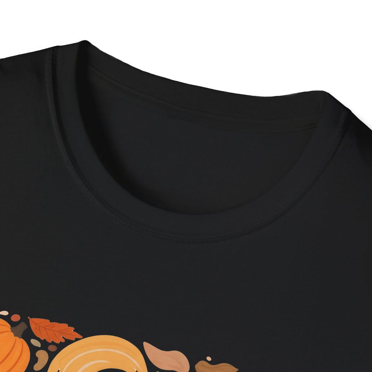 Graphic Autumn Harvest T-Shirt — Fall Leaves & Pumpkins Floral Tee