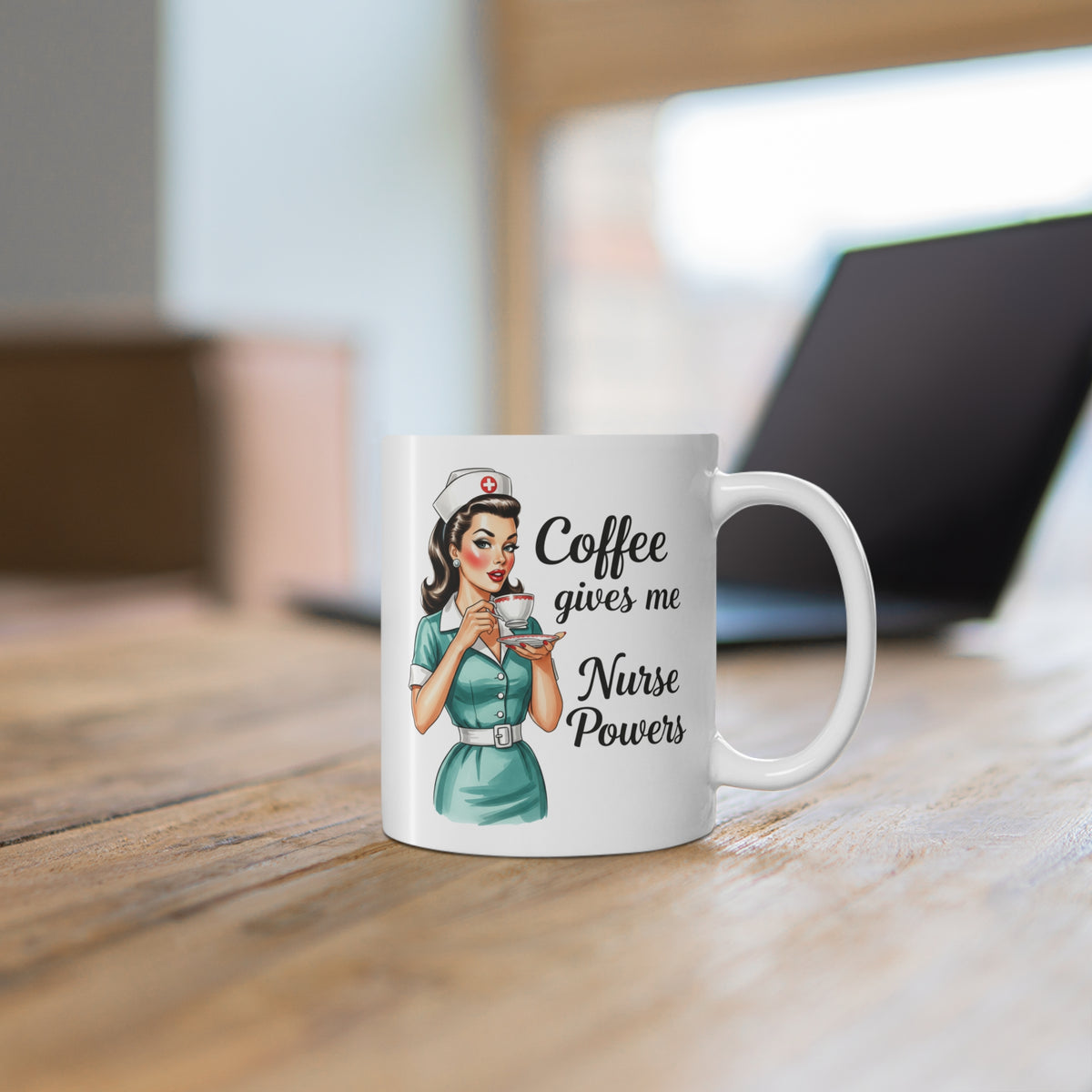 Vintage “Coffee Gives Me Nurse Powers” Mug