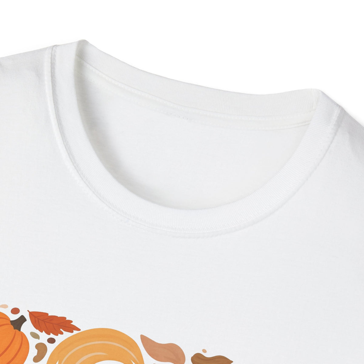 Graphic Autumn Harvest T-Shirt — Fall Leaves & Pumpkins Floral Tee
