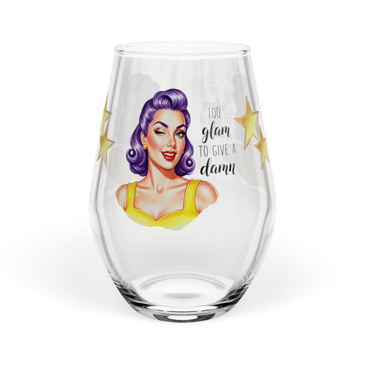 Funny Vintage "No Man Can Give a Woman" Wine Glass