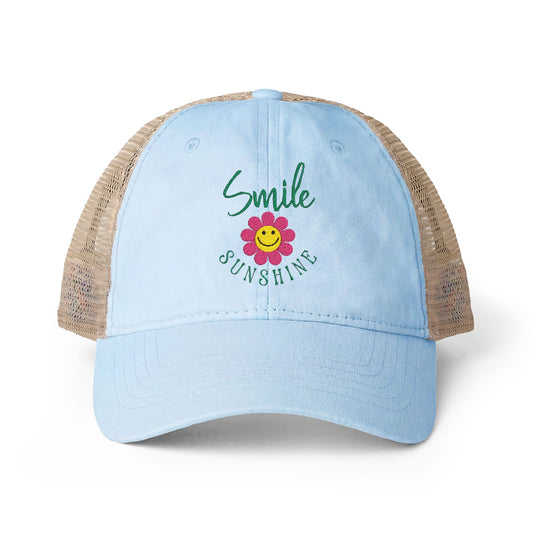 Inspirational Attitude Embroidered Women's Washed Mesh-Back Cap